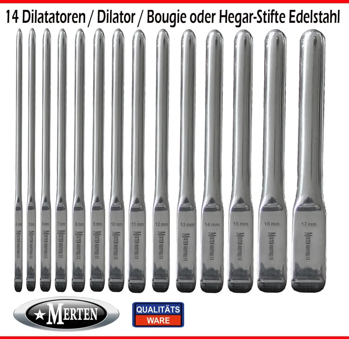 Dilator Dilatatoren Set Bougie Stifte Profiset 6-teilig 4252013207150 Dilator Dilatatoren Set Bougie Stifte Profiset 6-teilig 4252013207150
