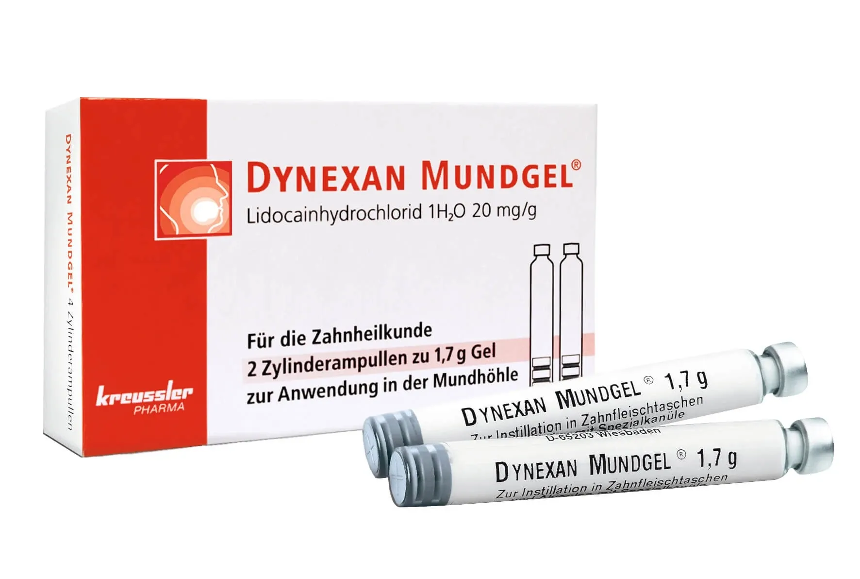 Dynexan Mundgel Zylinderampullen, Packung 2 x 1,7 g